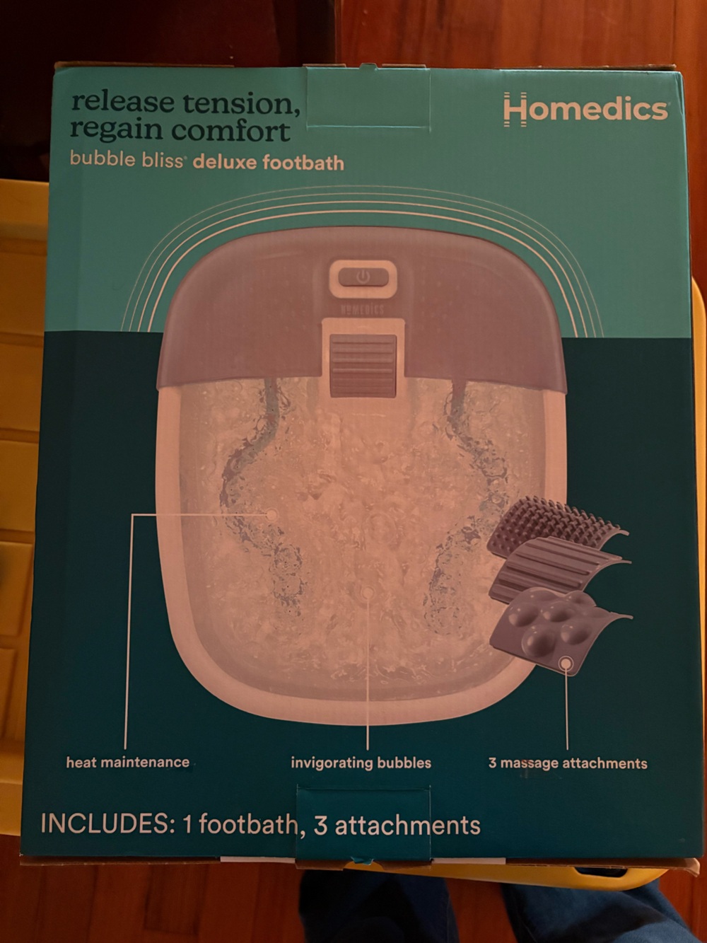 Homedics Bubble Bliss Footbath in Teal and Gray